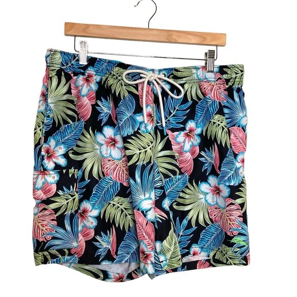 Tommy Bahama Naples Konkan Jungle Swim Trunk Floral Size Large Tropical Hibiscus - Picture 2 of 12